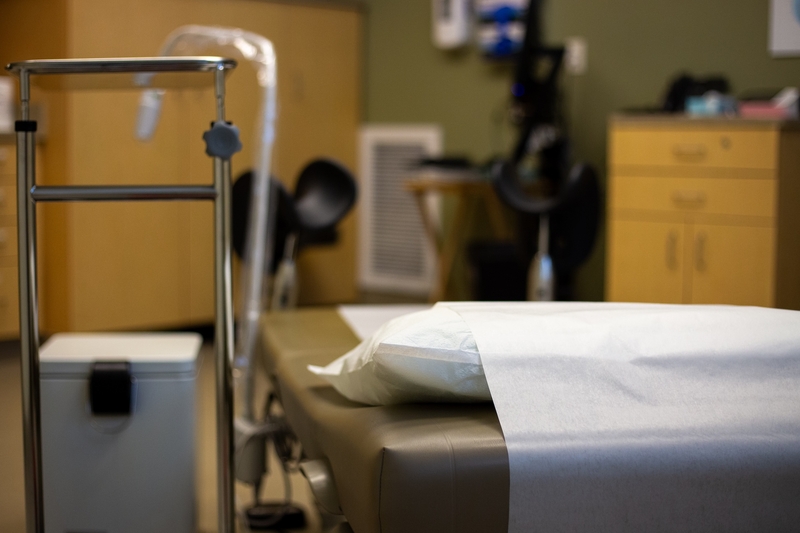An exam room inside the Planned Parenthood in Meridian, Idaho. It is the last Planned Parenthood in the state, following funding cuts during the first Trump administration and a near-total abortion ban enacted in 2022. (Photo by Kyle Pfannenstiel/Idaho Capital Sun)
