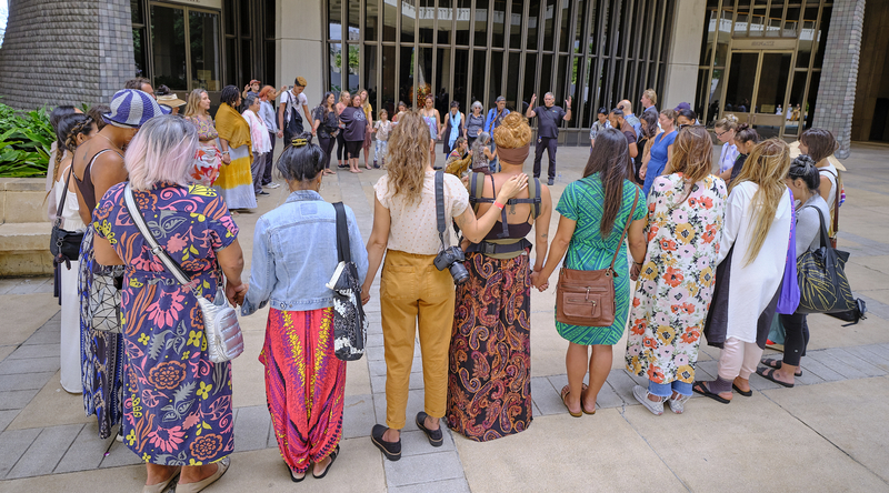 Traditional midwives rallied at the Hawaii State Capitol