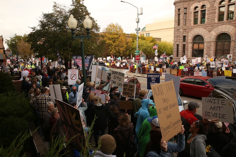 No Kings protest organizers in downtown Sioux Falls,