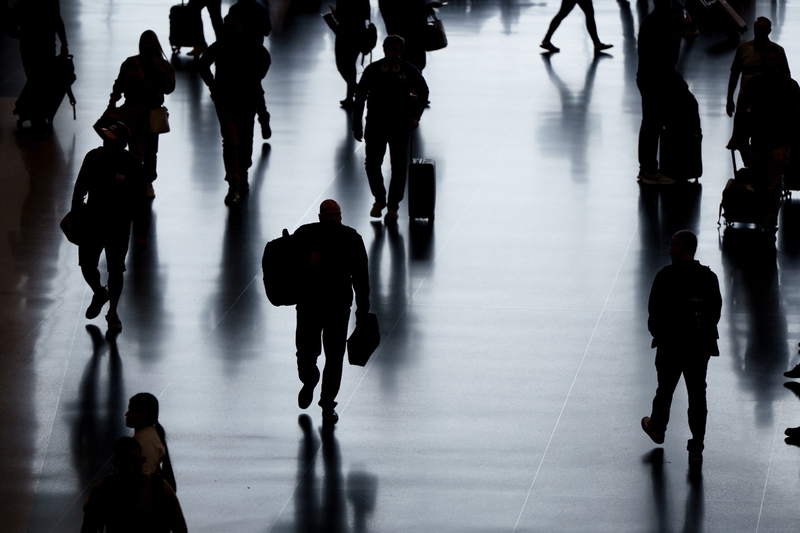 Travelers move through Salt Lake International Airport in Salt Lake City on Thursday, Oct. 16, 2025. (Photo by Spenser Heaps for Utah News Dispatch)