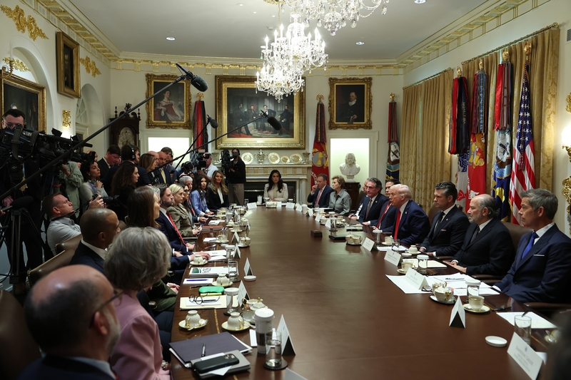 President Donald Trump speaks during a Cabinet meeting at the White House on Oct. 9, 2025 in Washington, D.C. (Photo by Anna Moneymaker/Getty Images)
