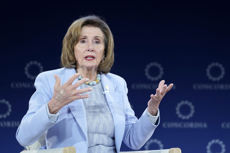 U.S. House Speaker Emerita Nancy Pelosi appeared onstage during the 2025 Concordia Annual Summit at Sheraton New York Times Square on Sept. 23, 2025 in New York City. (Photo by Riccardo Savi/Getty Images for Concordia Annual Summit)