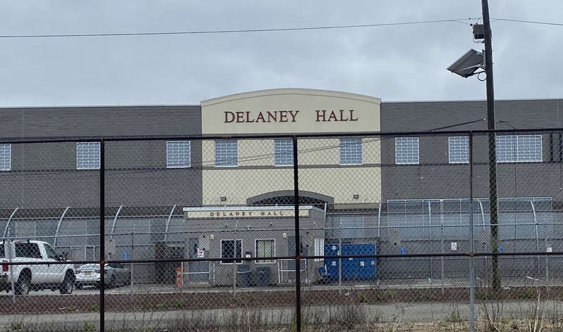 Delaney Hall in Newark, New Jersey, the largest immigrant detention center on the East Coast, was the site of a May demonstration against the Trump administration’s immigration policies. (Photo by New Jersey Monitor)