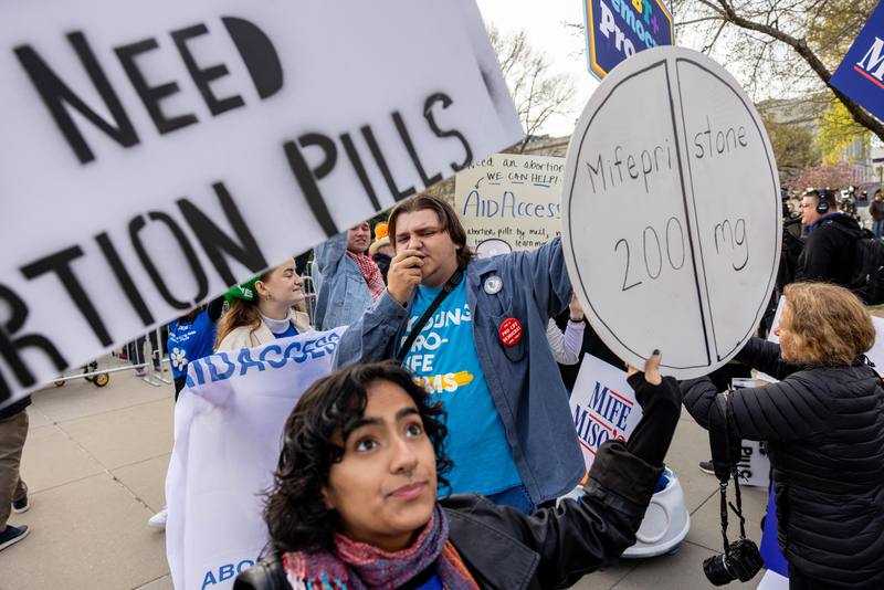 The attorneys general of Florida and Texas are suing the U.S. Food and Drug Administration, challenging access to and federal approval of mifepristone, a drug used to terminate early pregnancies. It’s the third ongoing lawsuit with similar claims filed by Republican state attorneys general more than two years after the U.S. Supreme Court threw out a ruling that would have limited nationwide access to the medication. (Photo by Anna Rose Layden/Getty Images)