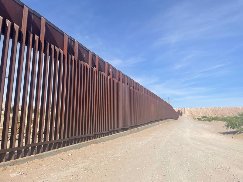 A section of the U.S.-Mexico border wall near El Paso, Texas, on June 6, 2024. (Photo by Ariana Figueroa/States Newsroom)