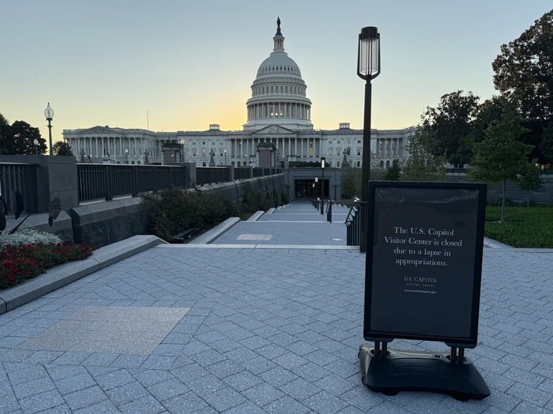 The U.S. Capitol in Washington, D.C., on Oct. 1, 2025, at the beginning of a government shutdown of historic length. (Photo by Jennifer Shutt/States Newsroom)