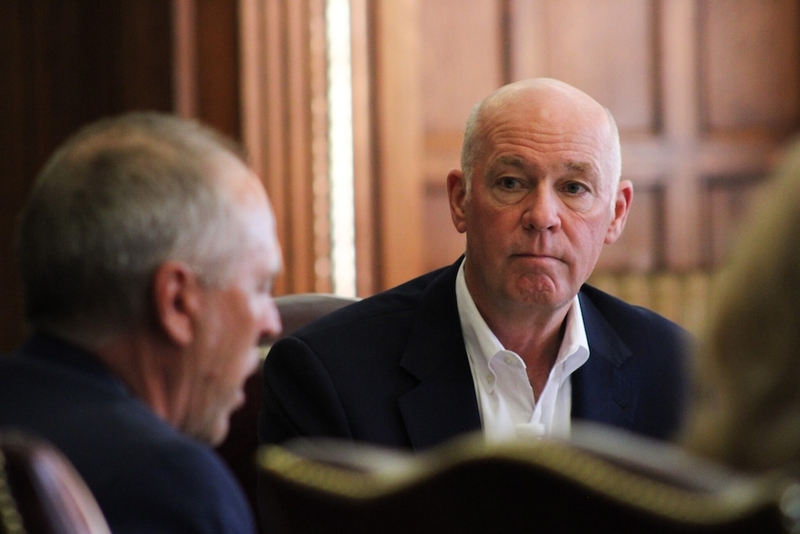 Montana Gov. Greg Gianforte has donated more than $60,000 of his annual salary to pregnancy centers over the past three years. (Photo by Blair Miller for Daily Montanan)