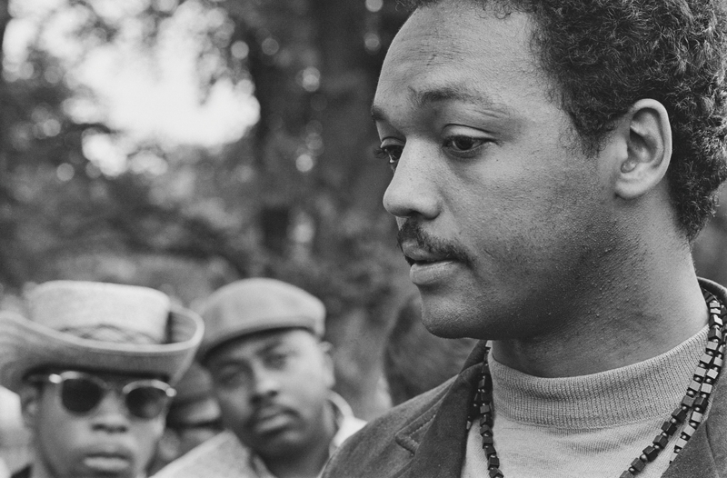 Civil rights activist the Rev. Jesse L. Jackson at the activists' encampment, dubbed 'Resurrection City', at the close of the Poor People's March at the National Mall in Washington D.C, May 1968. (Photo by Pix/Michael Ochs Archives/Getty Images