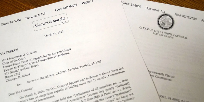 Lawyers in a case challenging Illinois’ ban on assault weapons and large-capacity magazines are asking the 7th Circuit Court of Appeals to consider additional arguments as a three-judge panel continues to weigh the case. (Capitol News Illinois photo by Peter Hancock)
