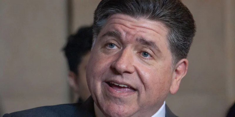 Gov. JB Pritzker takes questions from reporters during Agriculture Day at the Illinois Capitol on Tuesday, March 24, 2026. (Capitol News Illinois photo by Jenna Schweikert)
