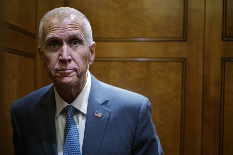 U.S. Sen. Thom Tillis, R-N.C., in an elevator at the U.S. Capitol on June 30, 2025 in Washington, D.C., at a time when Republican leaders were pushing to get President Donald Trump's "One, Big, Beautiful Bill," Act through Congress and to his desk before the July Fourth holiday. (Photo by Alex Wong/Getty Images)