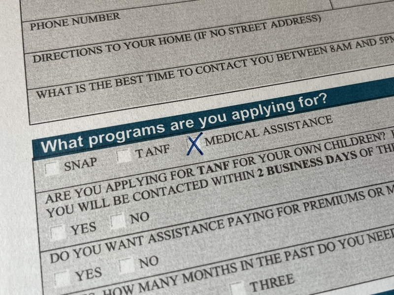 Economic assistance application for the South Dakota Department of Social Services. (Photo by Makenzie Huber/South Dakota Searchlight)
