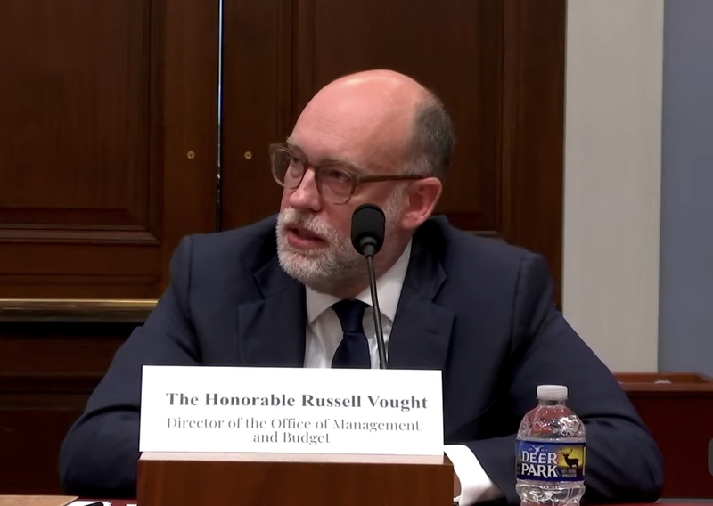 Office of Management and Budget Director Russ Vought testifies before the U.S. House Budget Committee on April 15, 2026. (Screenshot from committee webcast)