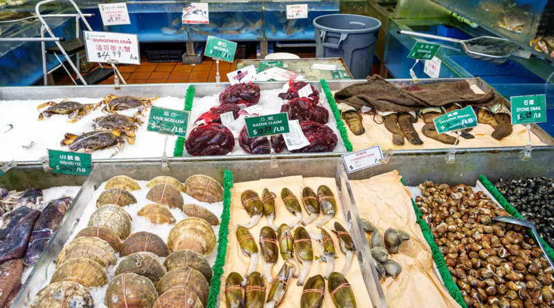Seafood for sale in Orlando, Florida Jeff Greenberg / Education Images / Universal Images Group / Getty Images via Grist