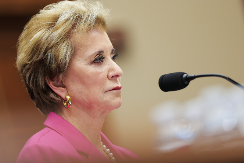 U.S. Secretary of Education Linda McMahon testifies before the House Committee on Education and Workforce at the Rayburn House Office Building on May 14, 2026 in Washington, DC. The hearing examined the policies and priorities of the Department of Education. (Photo by Heather Diehl/Getty Images)