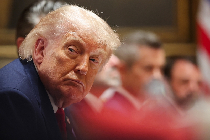 President Donald Trump looks on during a Cabinet meeting at the White House on May 27, 2026 in Washington, D.C. (Photo by Win McNamee/Getty Images)