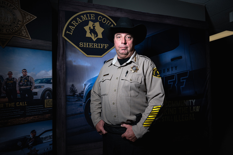 Laramie County Sheriff Brian Kozak poses for a photo in the sheriff’s office on Sept. 18, 2024, in Cheyenne. (Milo Gladstein/Wyoming Tribune Eagle)