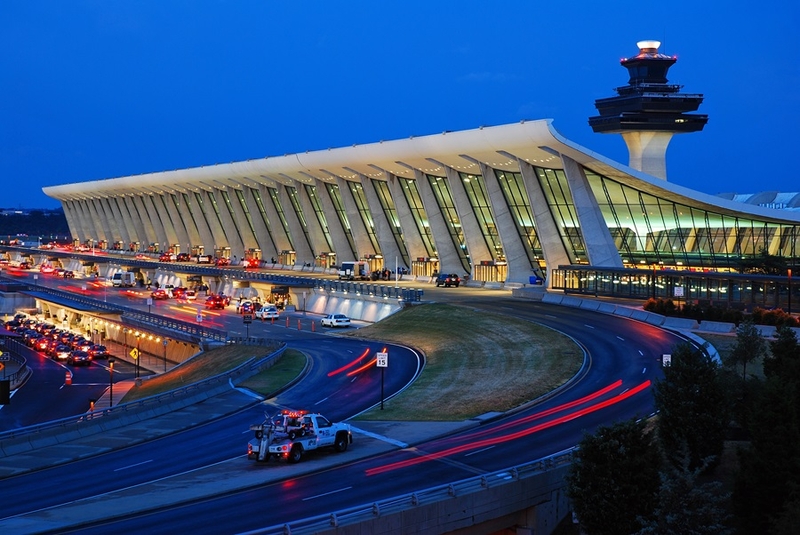 Dulles Airport at dusk