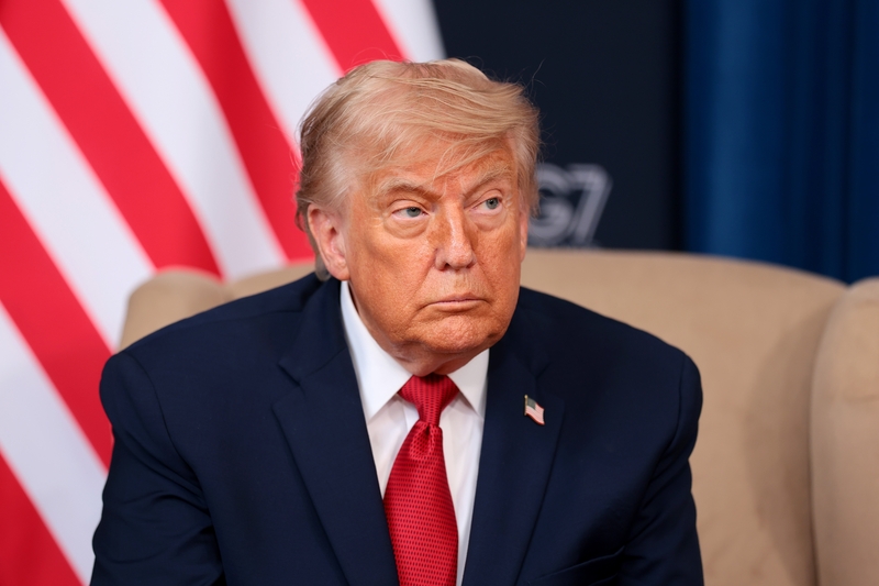 President Donald Trump attends a bilateral meeting with Egyptian President Abdel Fattah el-Sisi on the sidelines of the G7 Summit on June 17, 2026 in Evian-les-Bains, France. Leaders from the Group of 7 (G7) countries convened in Evian, France, near the Swiss border, for their annual summit to discuss challenges to peace and security for Ukraine and Europe, the situation in the Middle East, and other geopolitical issues. (Photo by Anna Moneymaker/Getty Images)
