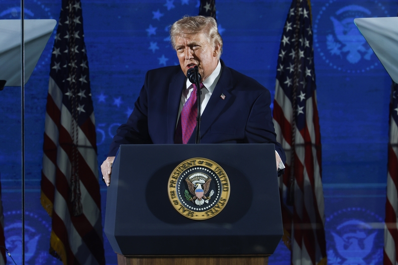 President Donald Trump speaks during a rally at Mount Rushmore National Memorial on July 3, 2026 in Keystone, South Dakota. (Photo by Chip Somodevilla/Getty Images)