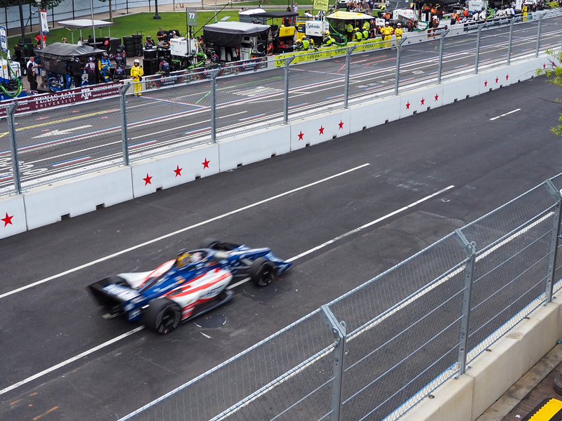 An IndyCar raced along Pennsylvania Avenue for the Freedom 250 Grand Prix in Washington, D.C., on Sunday, Aug. 23, 2026. (Photo by Ashley Murray/States Newsroom)