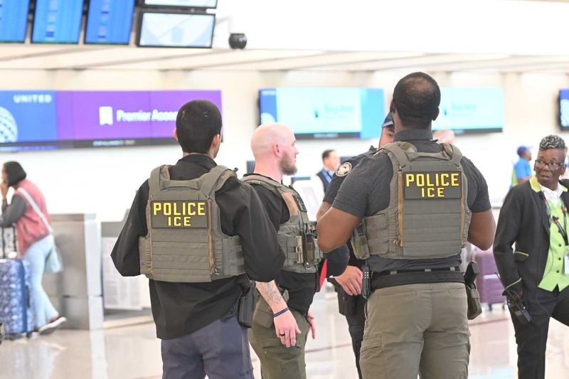 Federal immigration officers were at the Hartsfield-Jackson Atlanta International Airport on March 23, 2026 to help with airport security as a partial governemnt shutdown continued. (Photo by Ross Williams/Georgia Recorder)
