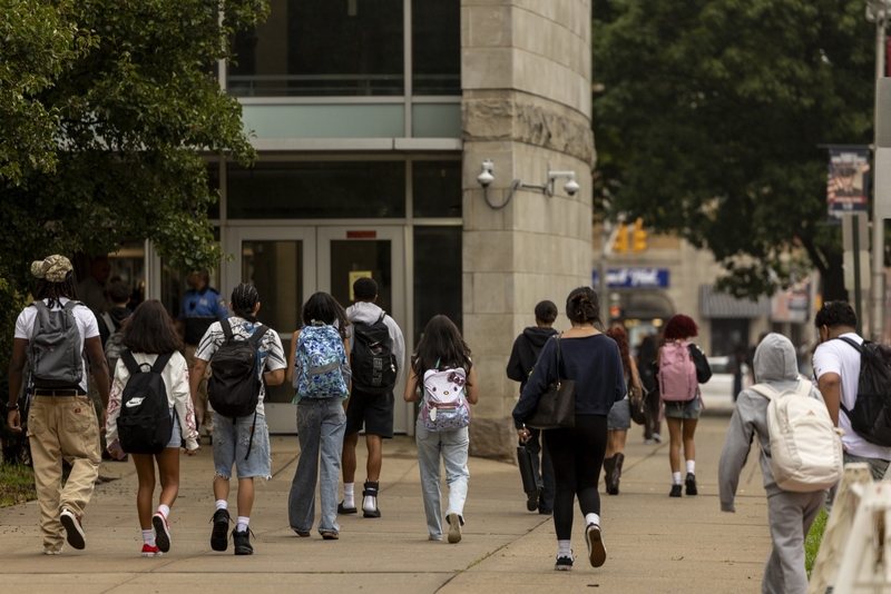 The first day of school at Bloomfield High School in Bloomfield, New Jersey, on Sept. 2, 2026. (Photo by Anne-Marie Caruso/New Jersey Monitor)