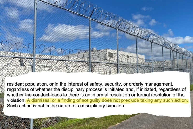 Dept. of Corrections will continue policy allowing for punishment regardless of guilt