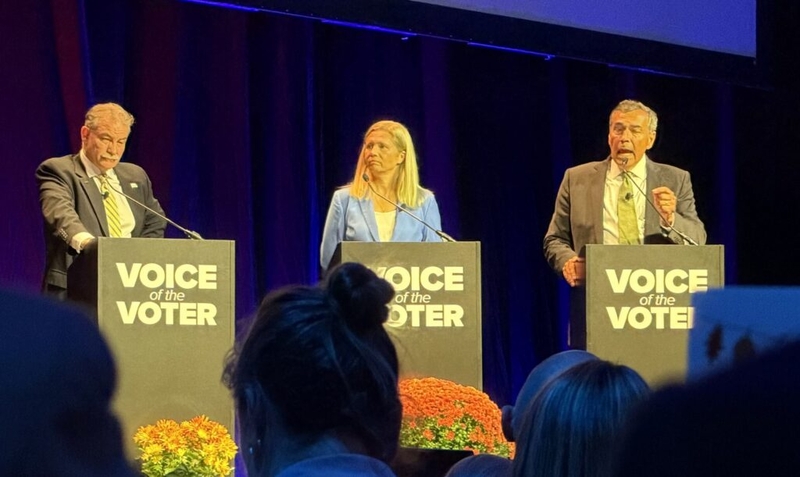 Despite vow of bipartisanship, gubernatorial candidates spar in first televised debate