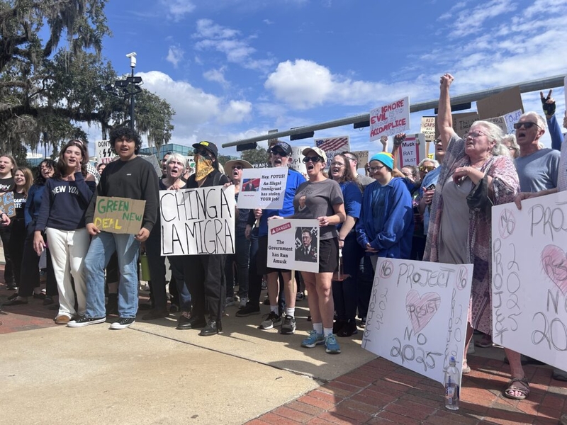 Protesters at Florida Capitol join national movement pushing back against Trump
