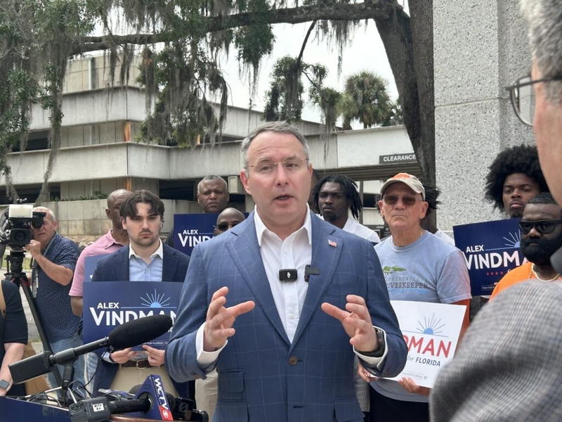 Democratic Senate candidate Alex Vindman touts his fundraising lead over Ashley Moody