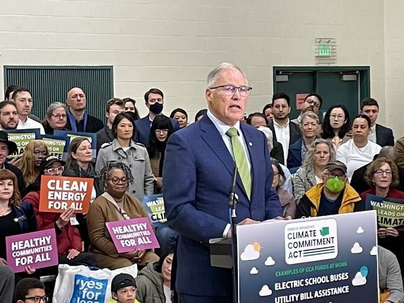 Inslee vows to assist families with energy costs, prevent gouging by oil firms