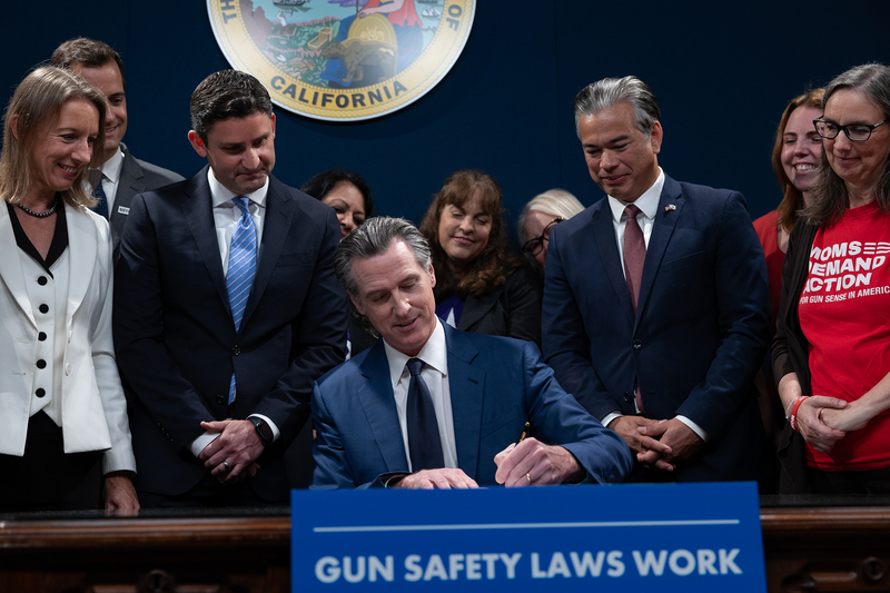 A podcaster gave Newsom a gun. Are California laws keeping him from taking it home?