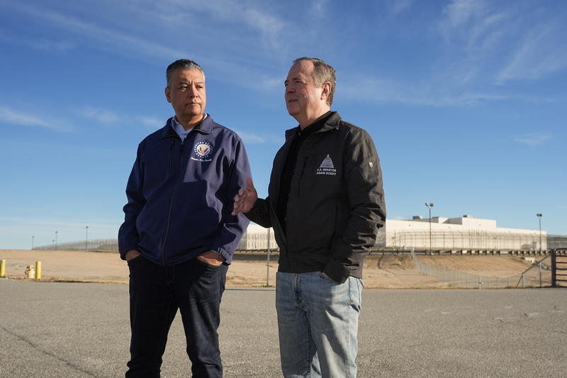 California’s newest ICE center has 1,400 detainees. What Adam Schiff and Alex Padilla saw there