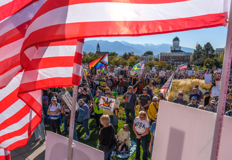Months after fatal shooting, No Kings protest returns to Salt Lake with peace and ‘joy’