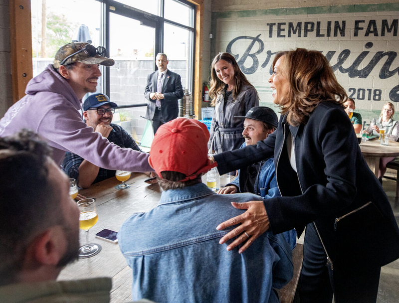 Kamala Harris and Salt Lake City Mayor Mendenhall walk into a bar