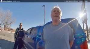 Rep. Bill Allemand, R-Midwest, listens to a Johnson County sheriff's deputy as he is asked if he can perform a field sobriety test on Dec. 28, 2025, after being pulled over for suspected drunk driving in Buffalo. (Johnson County Sheriff's Office)