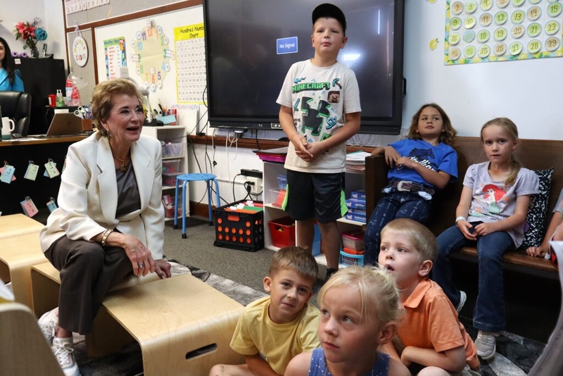 US Education Secretary McMahon visits rural North Dakota school