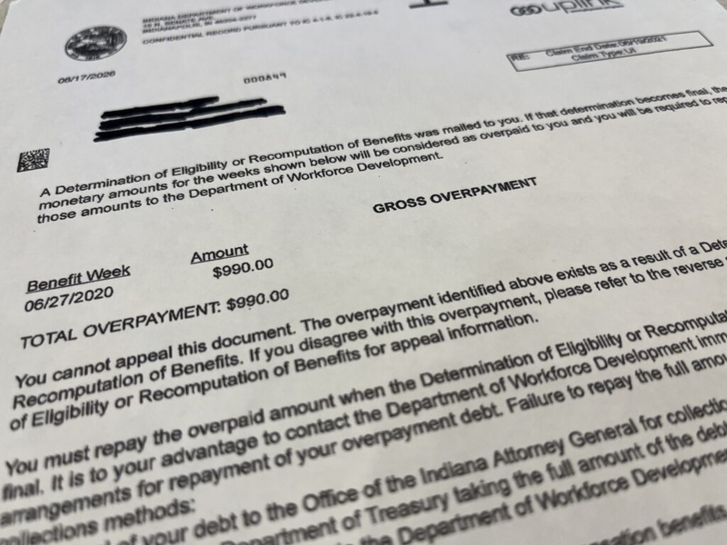 Unemployment repayment letters confuse Hoosiers amid fraud ‘cleanup’
