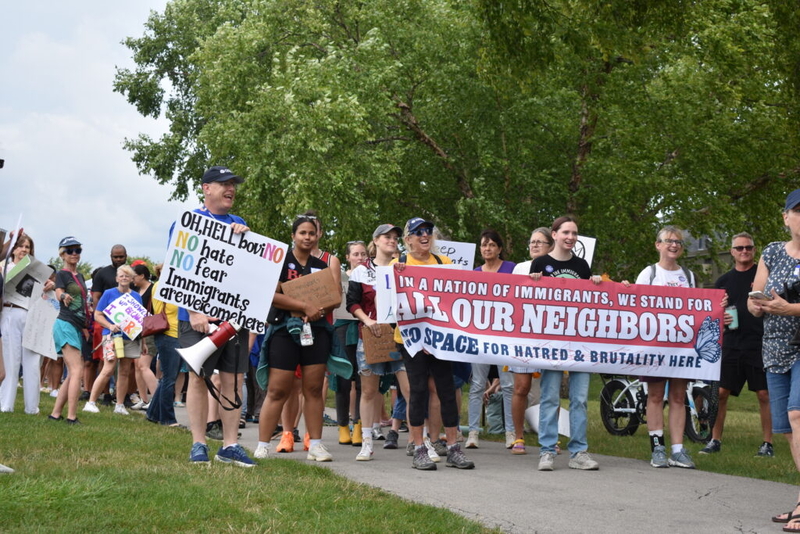 Public march counters pro-deportation event in central Indiana