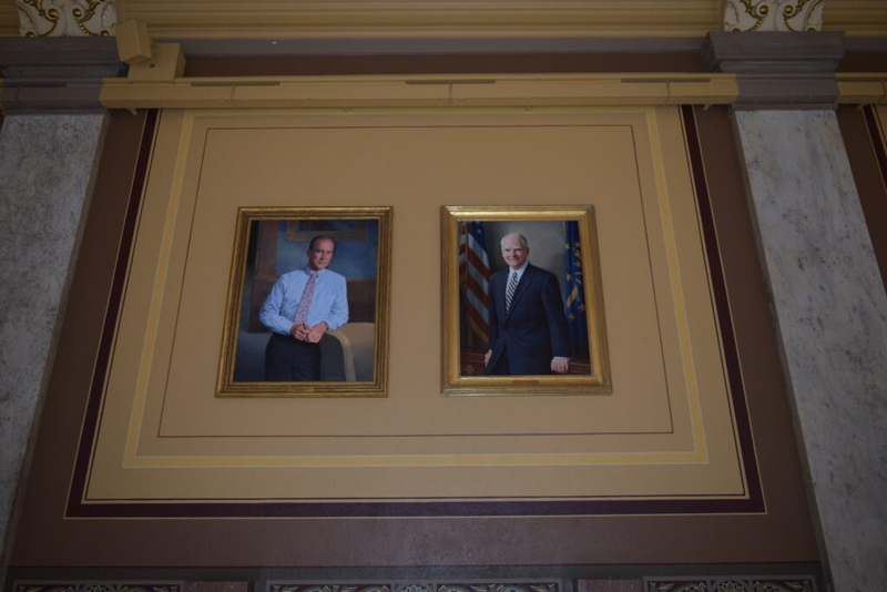 Indiana’s gubernatorial portraits get a new home in Statehouse hallways