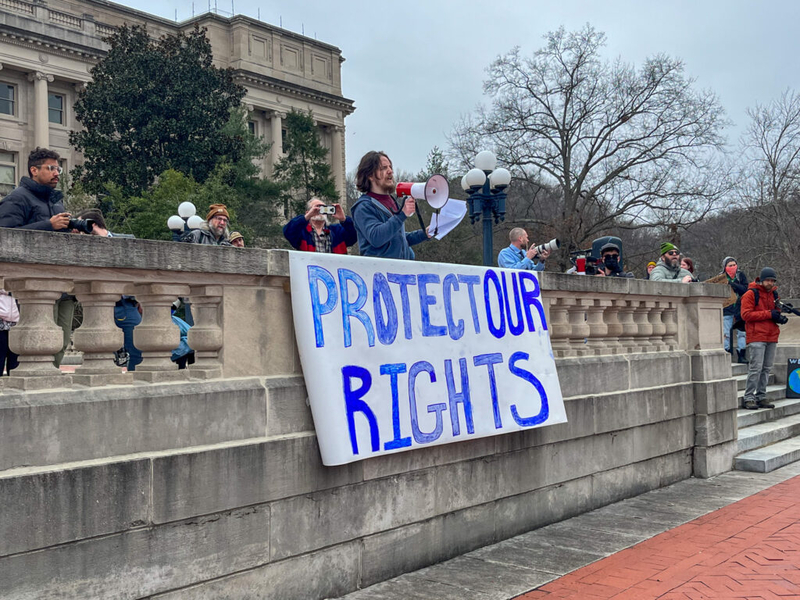 Protest gathers at Kentucky Capitol to push back against Trump orders