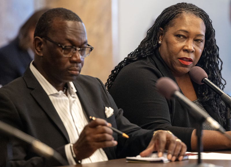 Rep. Timaka James-Jones asks questions during a hearing on how the federal budget bill impacts Mississippi families, Tuesday, Sept. 30, 2025, at the state Capitol in Jackson, Miss. Credit: Eric Shelton/Mississippi Today