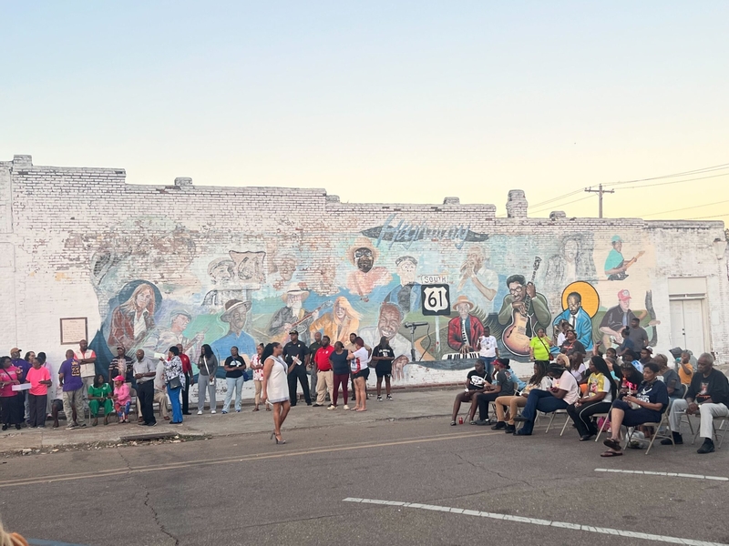 People participate in a candlelight vigil Monday, Oct. 13, 2025, in Leland to honor victims of gunfire that occurred days earlier during a homecoming block party. Credit: Leonardo Bevilacqua/Mississippi Today