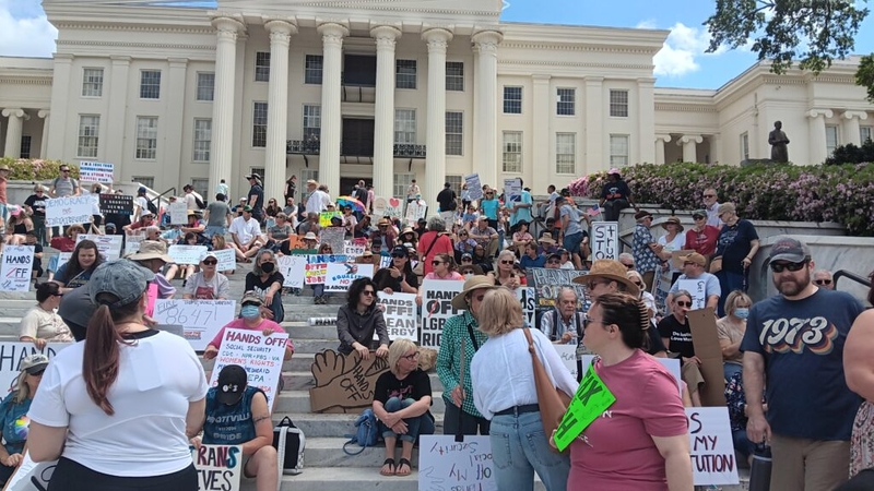 Hundreds of people gather at Alabama State Capitol for protest against ...