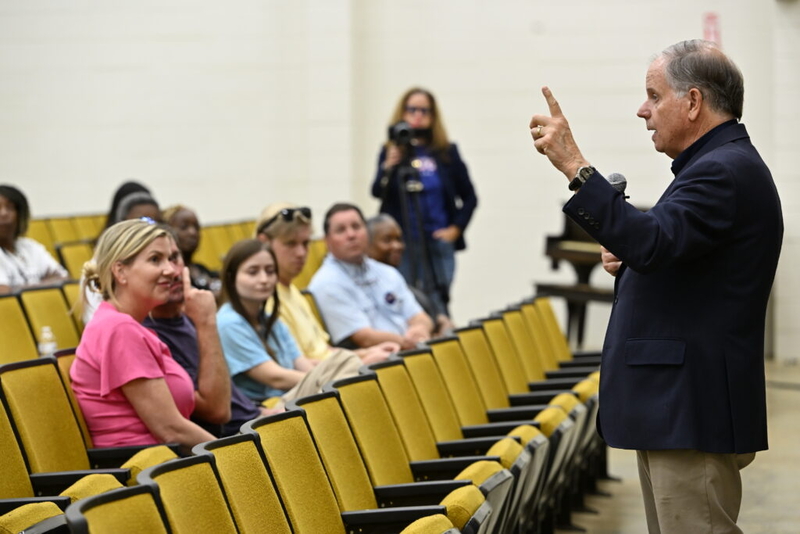 Doug Jones outlines data center policies at Lowndes County town hall