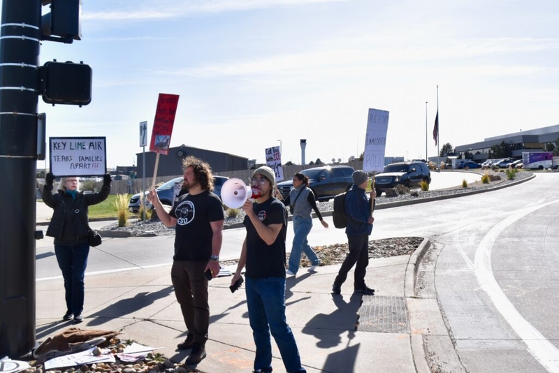 Activists protest Colorado’s Key Lime Air over ICE flights
