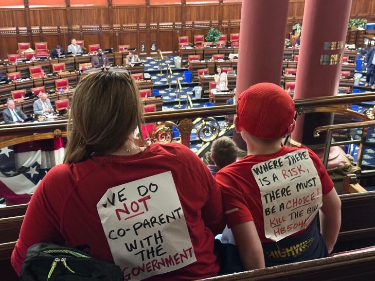 Some of the families that lobbied against the home schooling bill stayed to watch the debate from the House gallery on Thursday, April 23, 2026. Credit: Mark Pazniokas / CT Mirror