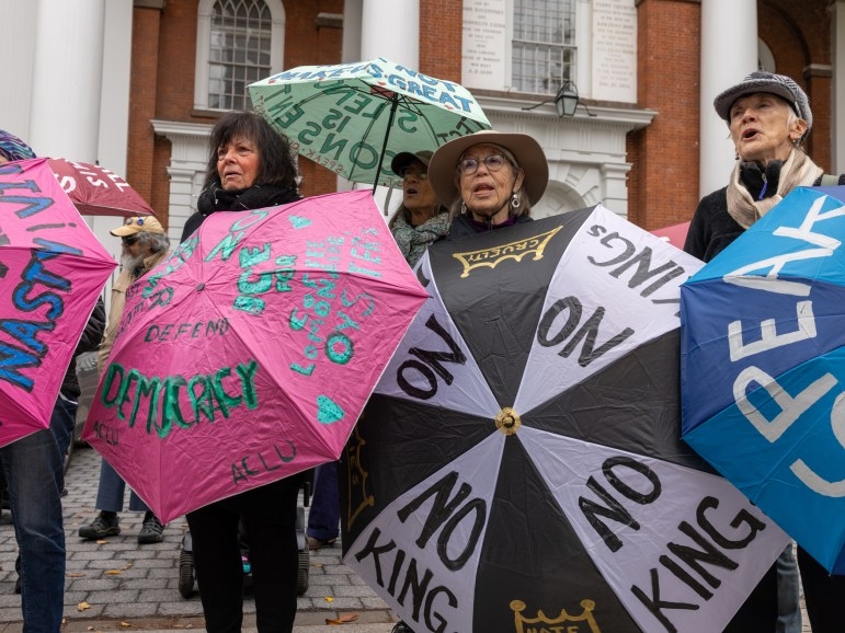 ‘No Kings’ protests across CT focus on voting, democracy