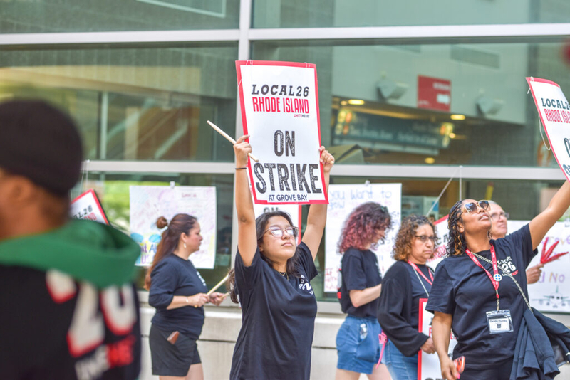 T.F. Green concession workers walk off the job